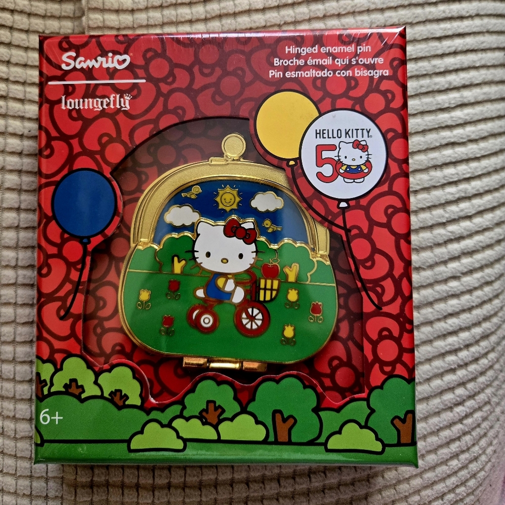 Loungefly Sanrio Hello Kitty 50th Anniversary Coin Purse Hinged Enamel Pin NIB
